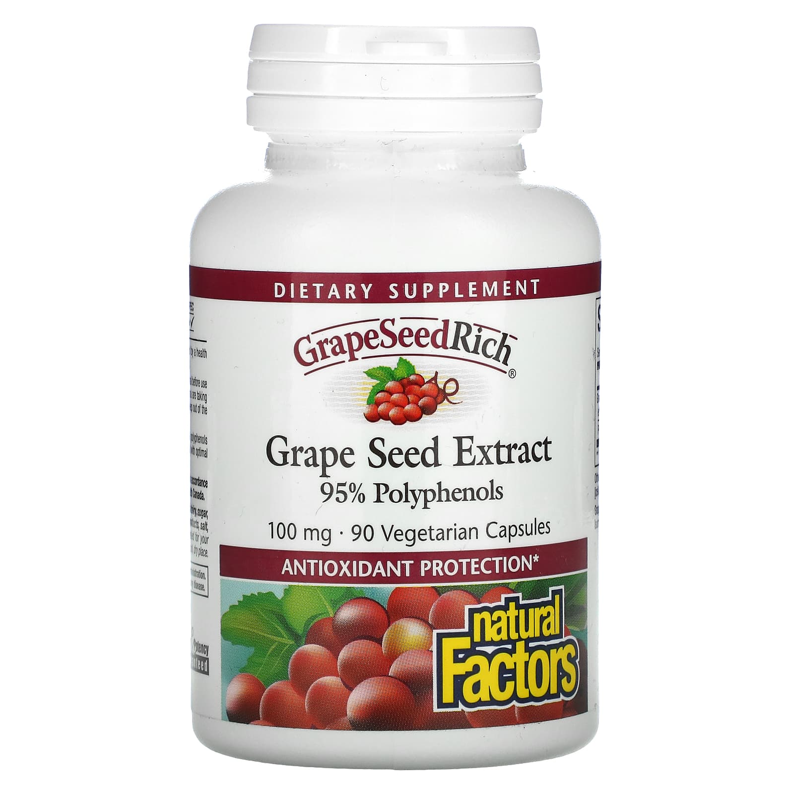 Natural Factors, GrapeSeedRich, Grape Seed Extract, 100, 90 Capsules UPC 068958045368 | Hilife Vitamins